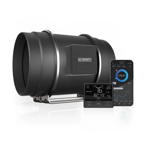 Wentylator AC Infinity Quiet Inline 200mm 1370 m3/h 10 trybów + kontroler wilgotności i temperatury Growshop -sklep ogrodniczy we Wrocławiu, Warszawie i Poznaniu